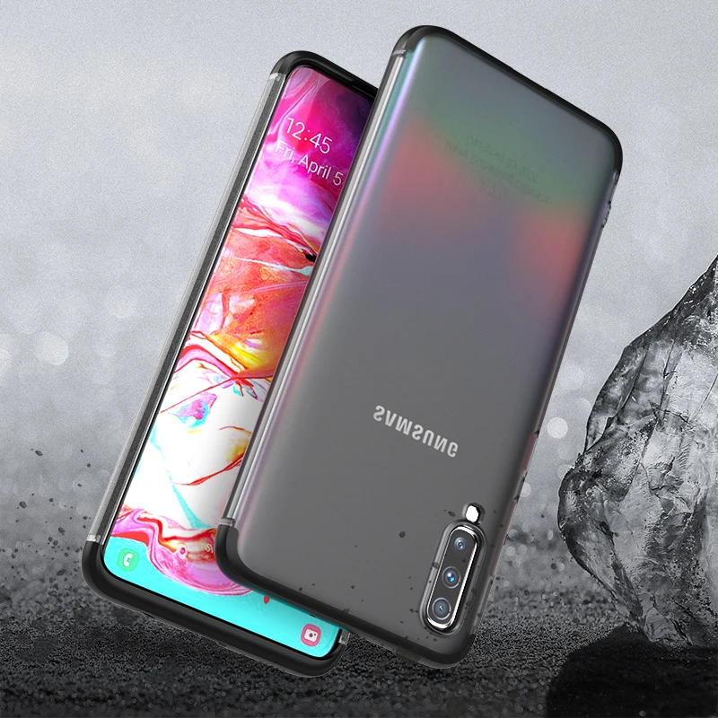 Полупрозрачный чехол для samsung Galaxy A51 A71 A70 A80 телефона противоударный Матовый