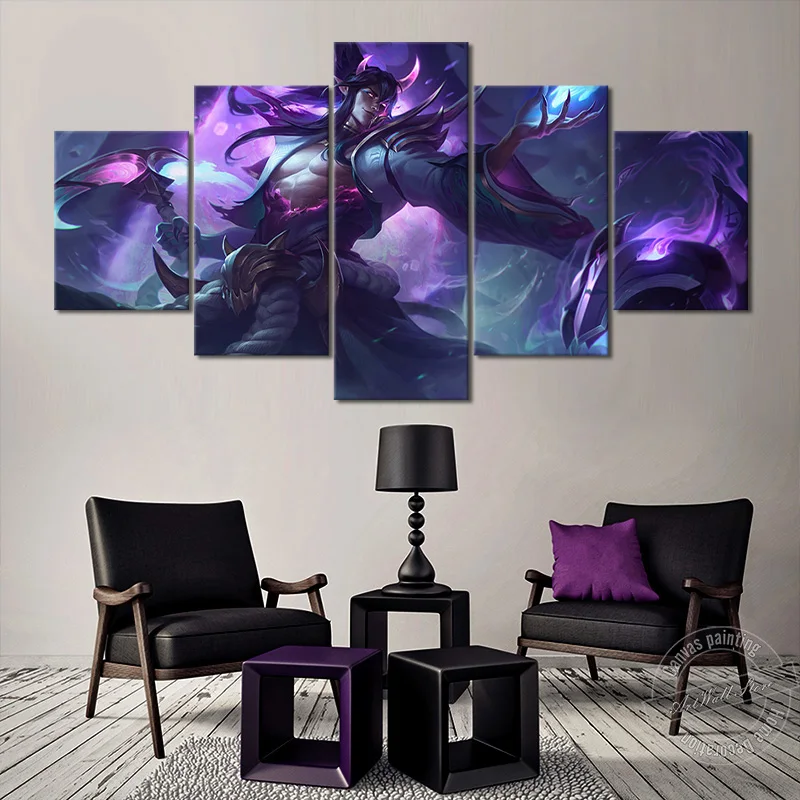 

LOL Thresh Wall Pictures Video Game Poster League of Legends The Chain Warden Soul Hunter Canvas Painting Home Decor Nice Gift