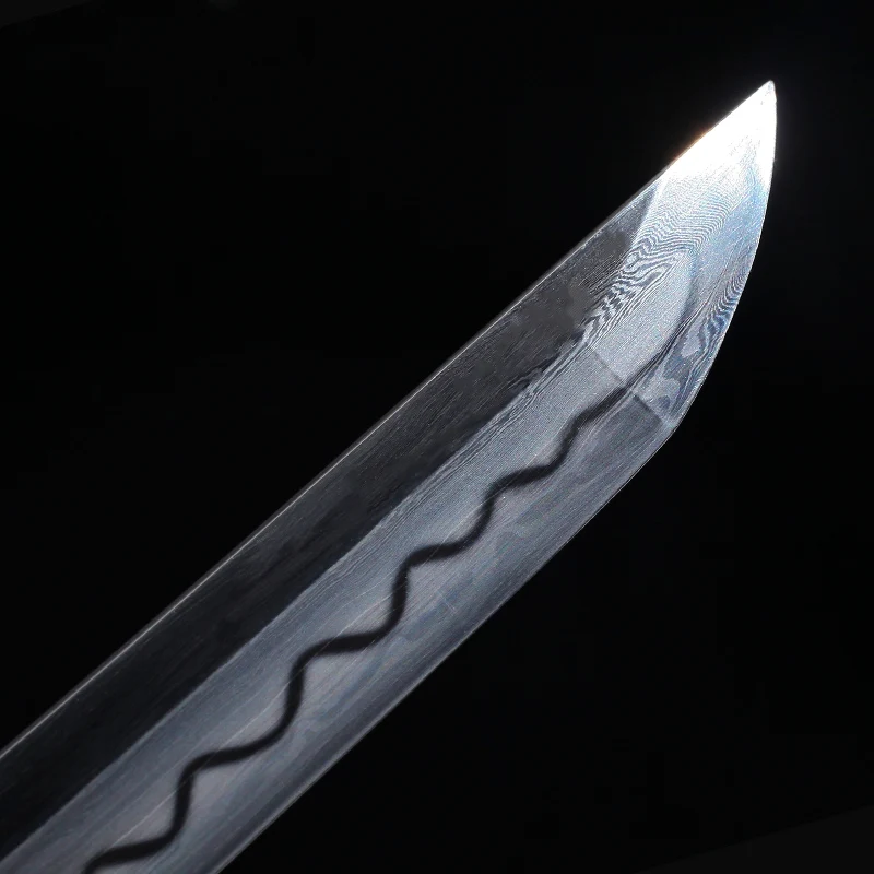 

High-Grade Katana Handmade Japanese Sword T10 Steel real Genuine stingray skin Saya Gilded Silver Fitting Home Decor
