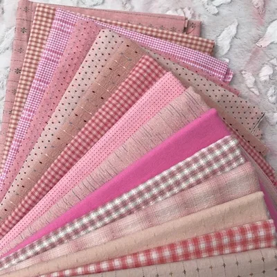 CC730-13pcs 23x33cm polychromatic the cheapest Japanese first dye washed fabric stitching dol DIY fabric plaid cotton doll cloth D30 - Цвет: CC730-13pcs