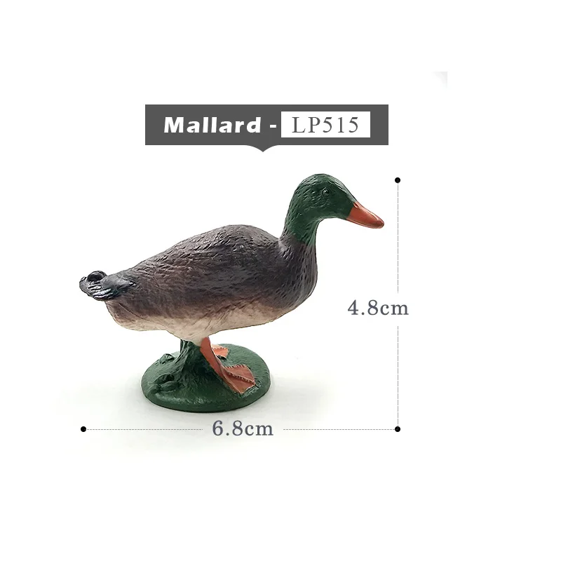 Mallard Маленькая свинка кошка волк, собаки, кролика, козлиная, Овечья утка гусь изображающие пятачка фигурка игрушки с фермерской тематикой пластик животных модель подарок на Рождество для детей - Цвет: Mallard