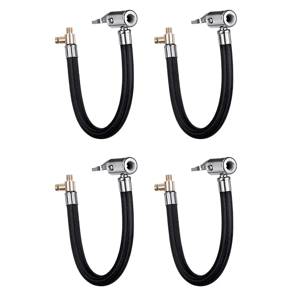 

Bike Motorcycle Car Tire Air Inflator Locking Tire Chuck with Rubber Hose Car Bicycle Tire Inflator Hose Adapter Inflation Chuck