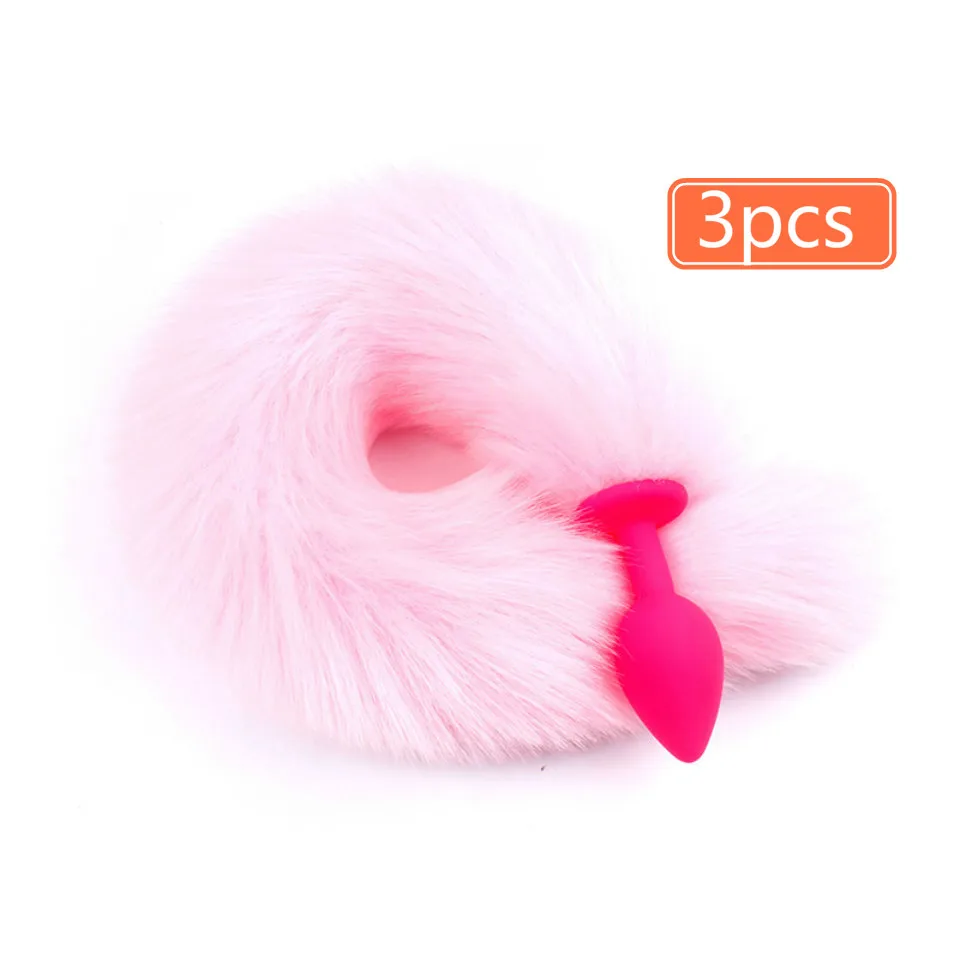 Анальная пробка хвост лиса 3 шт./лот интимные игрушки для женщин мужчин секс