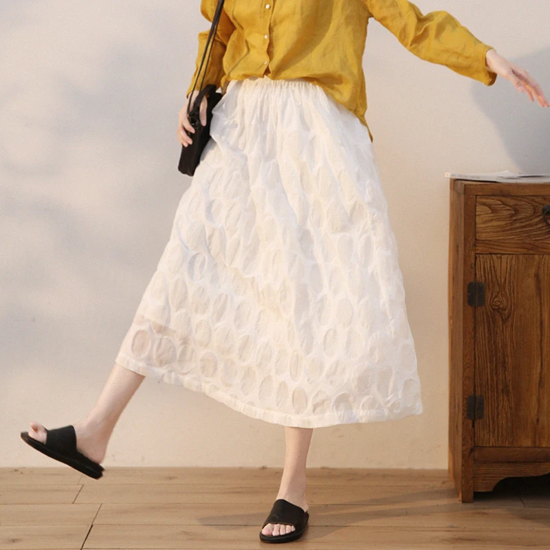 

Летние женские винтажные хлопковые юбки из натуральной ткани с эластичной талией и цветочным принтом в японском стиле