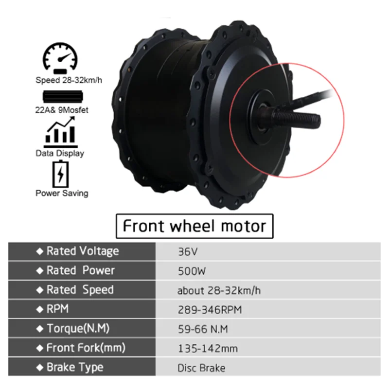 SDYITN Электрический Снежный велосипед Conversion Kit 20/26 дюймов 36V500W спереди с крупными