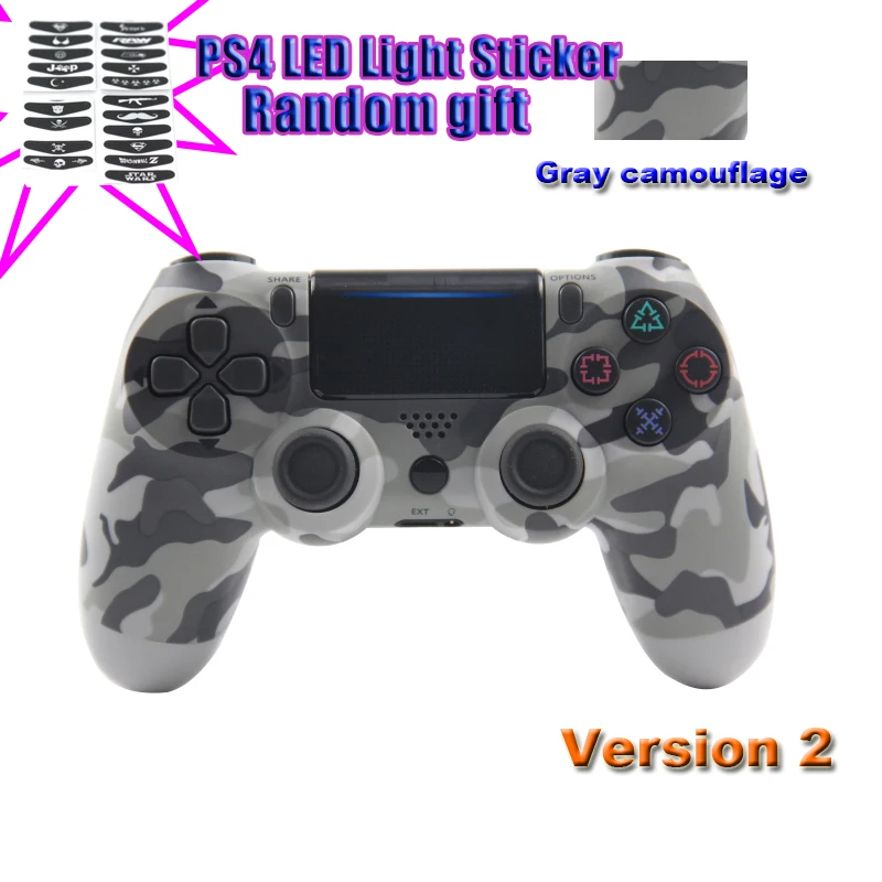 Gray camouflage Новая версия 2 4,0 контроллер для SONY PS4 Геймпад для Play Station 4 джойстик Беспроводная консоль для PS3 для Dualshock - Цвет: Gray camouflage