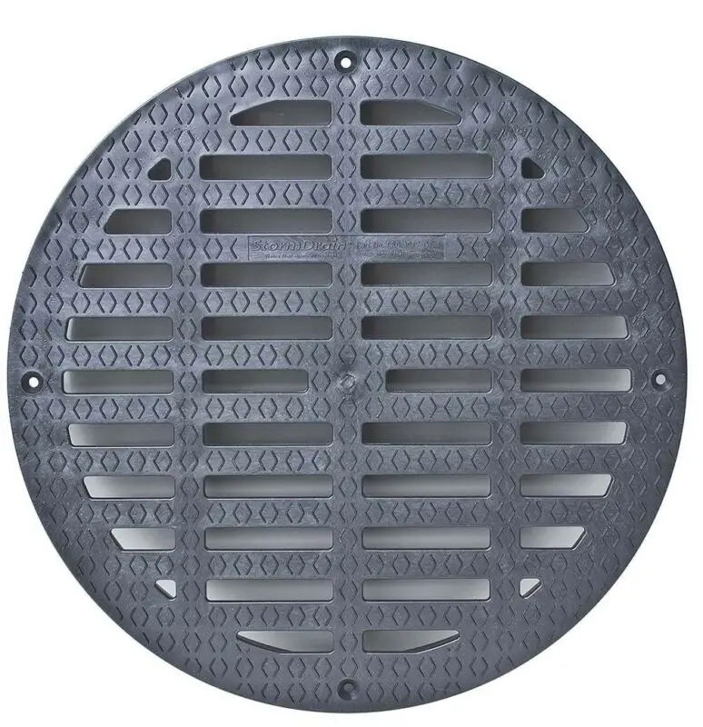 

Круглая Плоская сливная решетка Storm Drain 12 дюймов для дренажной коробки-черная