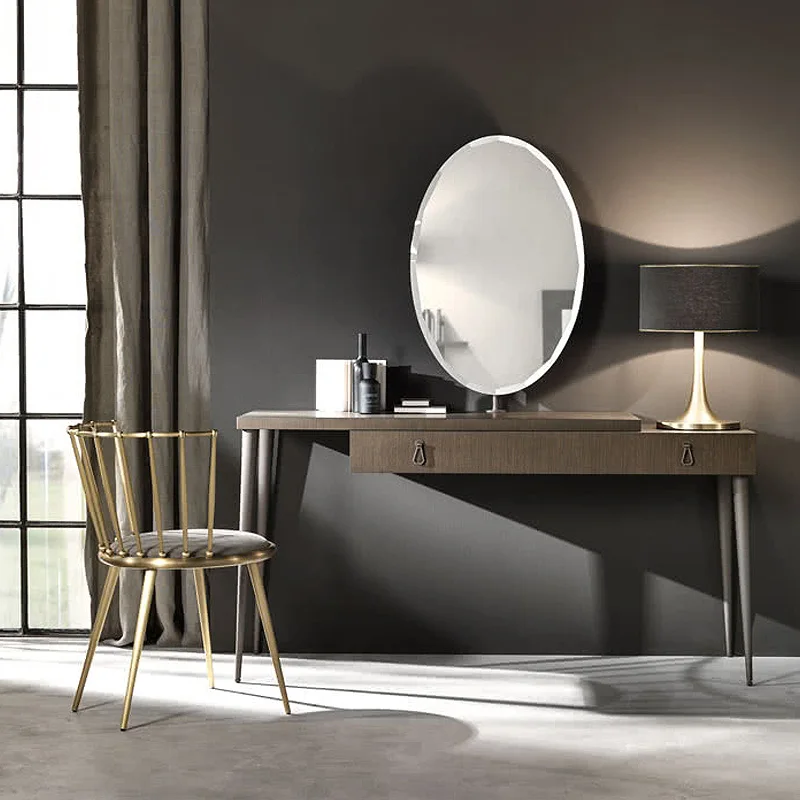 Модный скандинавский золотой железный стул современный дизайн туалетный столик