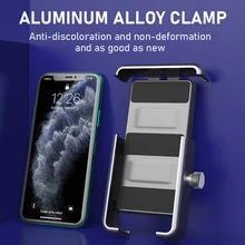 Aluminum Alloy Mobile Phone Holder Motorcycle Cylindrical Handlebar Rearview Bracket Stand for 4.5-6.9 Inch Mobile Phone Mount