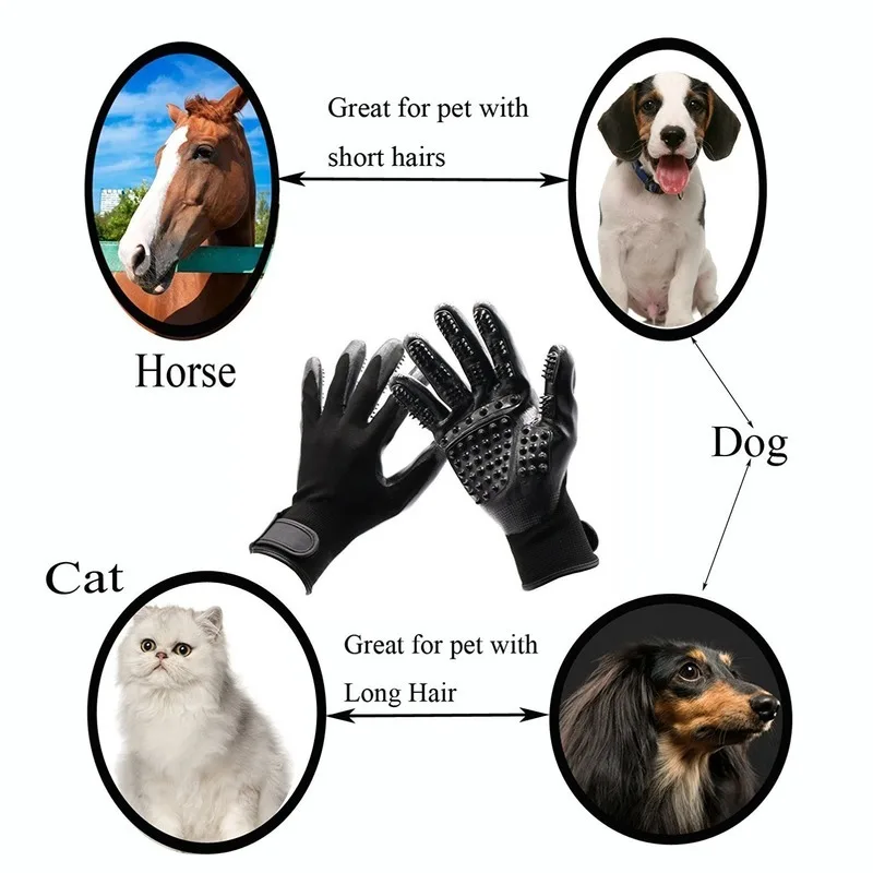 

1 Pair Pet Grooming Gloves for Cats Dog Hair Remover Brush Gentle Deshedding Efficient Pet Mitt Pet Massage Gloves
