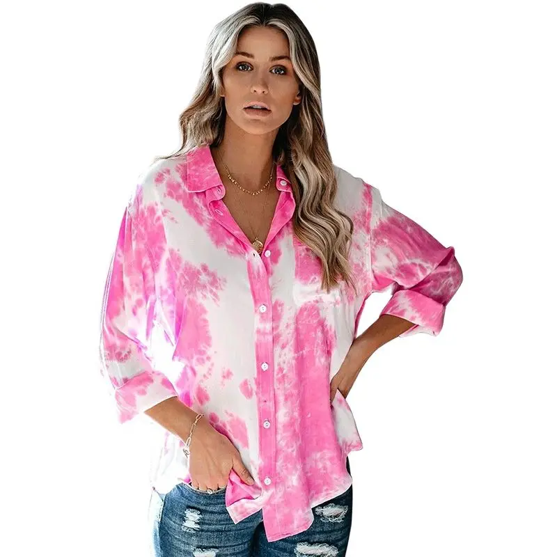 

woman blouse shirt womens tops women's autumn new fashion loose cardigan spring Ladies Femme girl 2020 nine-quarter sleeve