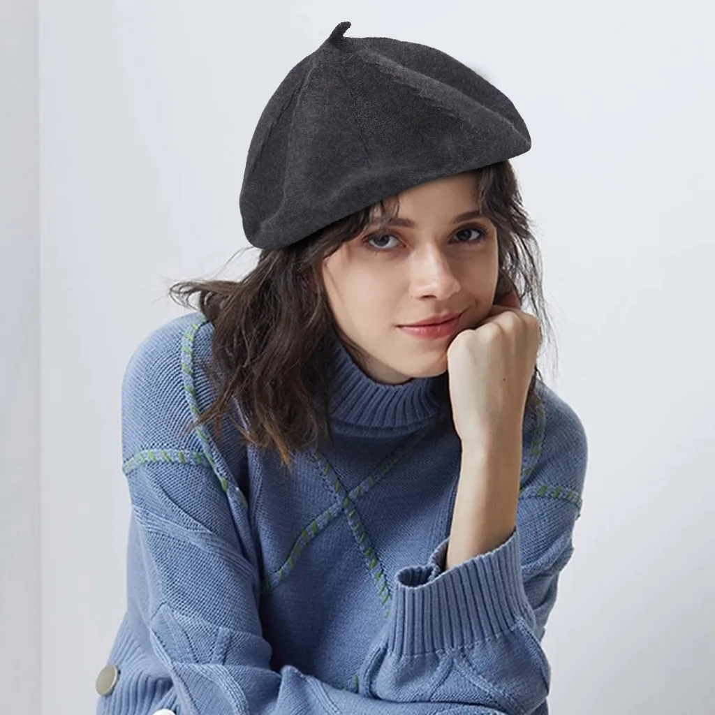 Женские весенне Зимние береты шляпа художника стильная женские шерстяные