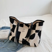 canvas tote bag women designer handbags 2021 new girl shopper bag fashion casual geometric patterns large capacity shoulder bags