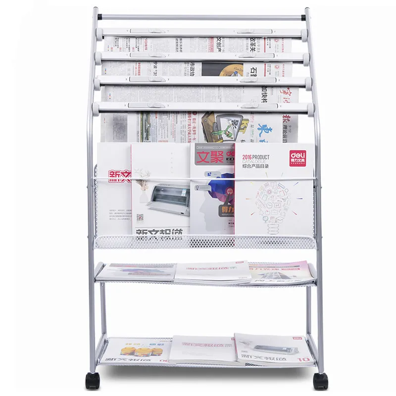 

Newspapers and magazines racks propaganda magazine display newspaper storage materials shelf floor