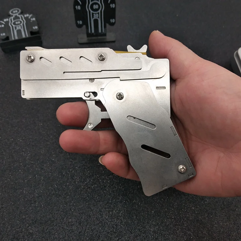 Пистолет пусковой из нержавеющей стали резиновый ручной пистолет игрушка для