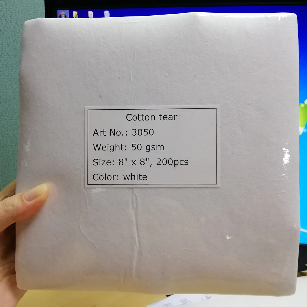 Ткань стабилизатор для вышивки Simthread 200 листов предварительной резки 8x8 дюймов