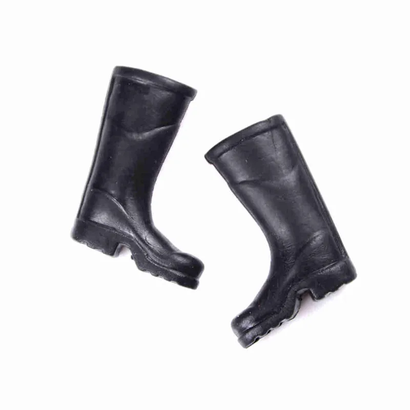 Mini Botas de lluvia de goma para jard&iacute;n, decoraci&oacute;n para muebles de hogar, casa de mu&ntilde;ecas, 1/12-1