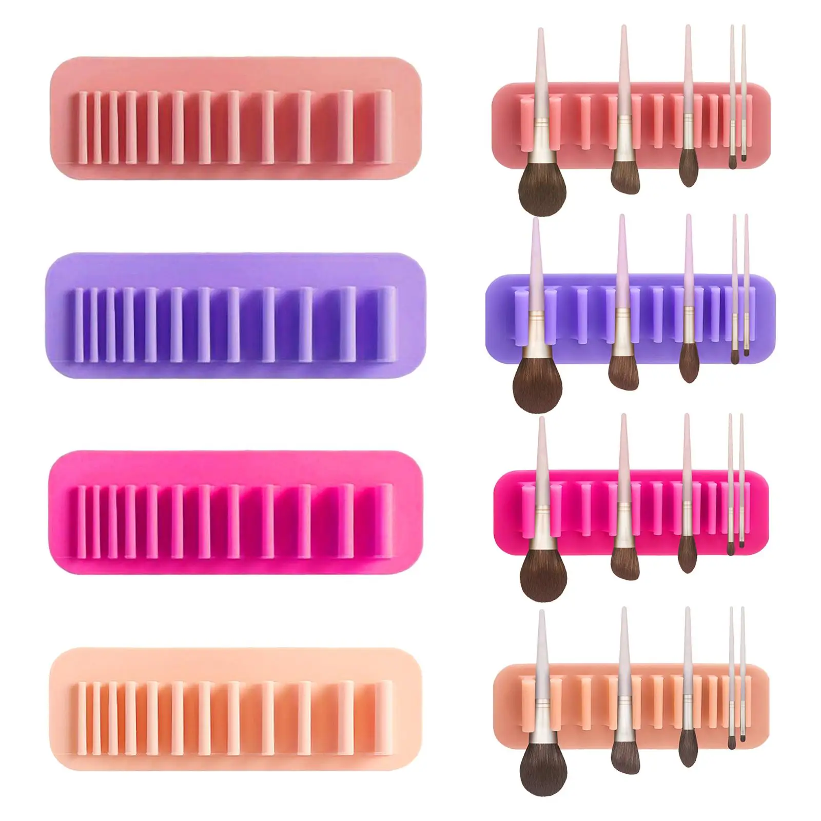 

Силиконовый настенный держатель для кистей для макияжа стеллаж для сушки 20,7x7 см