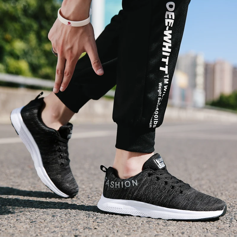 zapatillas Men Tennis Shoes Sneakers Breathable Mesh Outdoor Lace-up Athletic Shoes Wear-resistant Sport Shoes Chaussure Homme