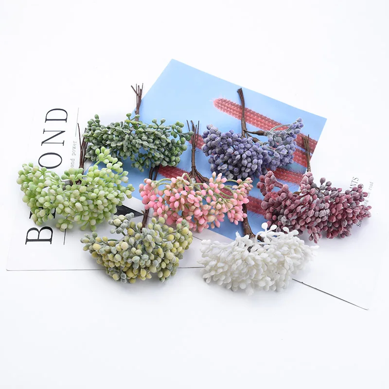

6 Pieces Artificial Plants Wedding Decorative Flowers Christmas Wreaths Diy Gifts Box Scrapbook Home Decor Bridal Accessories