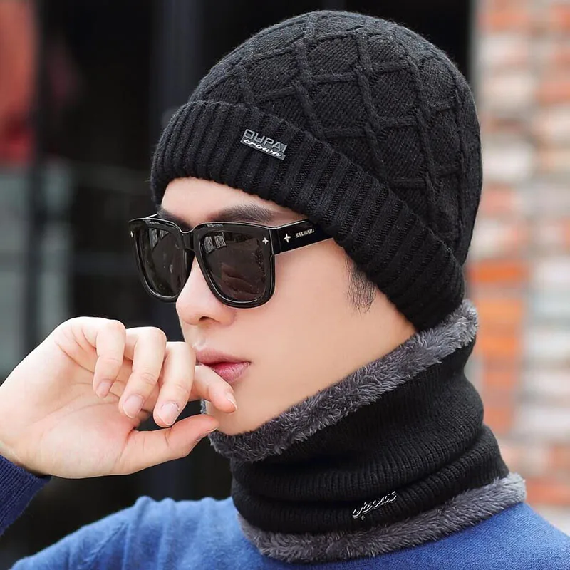 Брендовая Зимняя шляпа вязаная шапка шарф Skullies Beanies мужские зимние шапочки для мужчин и женщин Gorras шерстяной берет маска мужская шапка Кепка