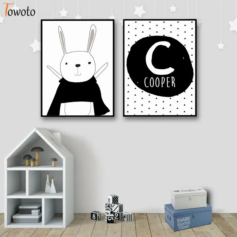 С изображением зайчика цитата плакат живопись на холсте мультфильмы Черный и