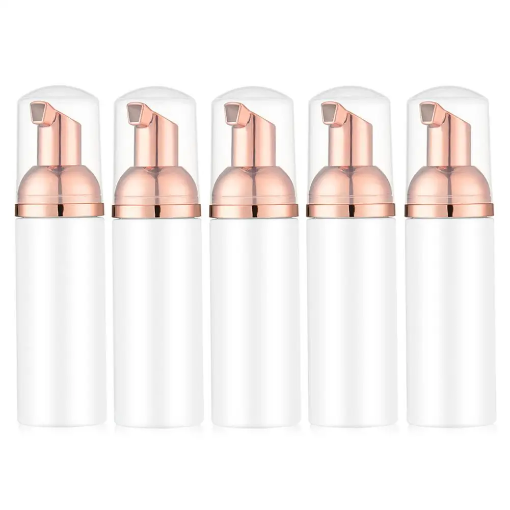 5pcs 60ml Plastic Foam Pump Bottle Refillable Empty Cosmetic Lashes Cleanser Soap Dispenser Shampoo With Golden | Красота и здоровье
