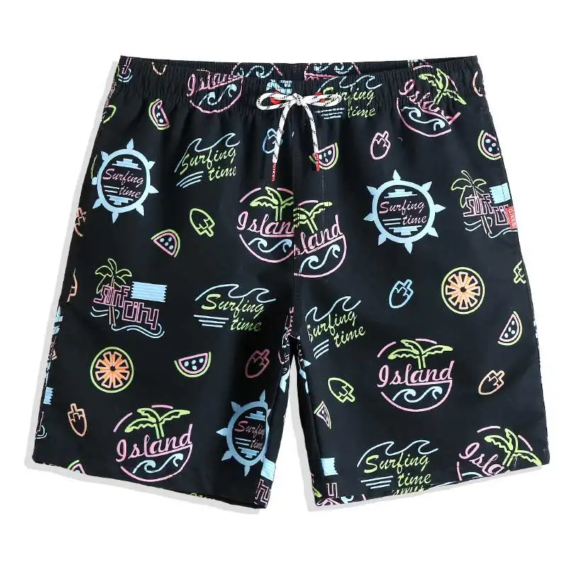 QIKE New Beach shorts Swimsuit Quick dry surfing Floral Joggers Solid Printed Hawaiian bermudas plus size briefs mesh - Цвет: QMA680