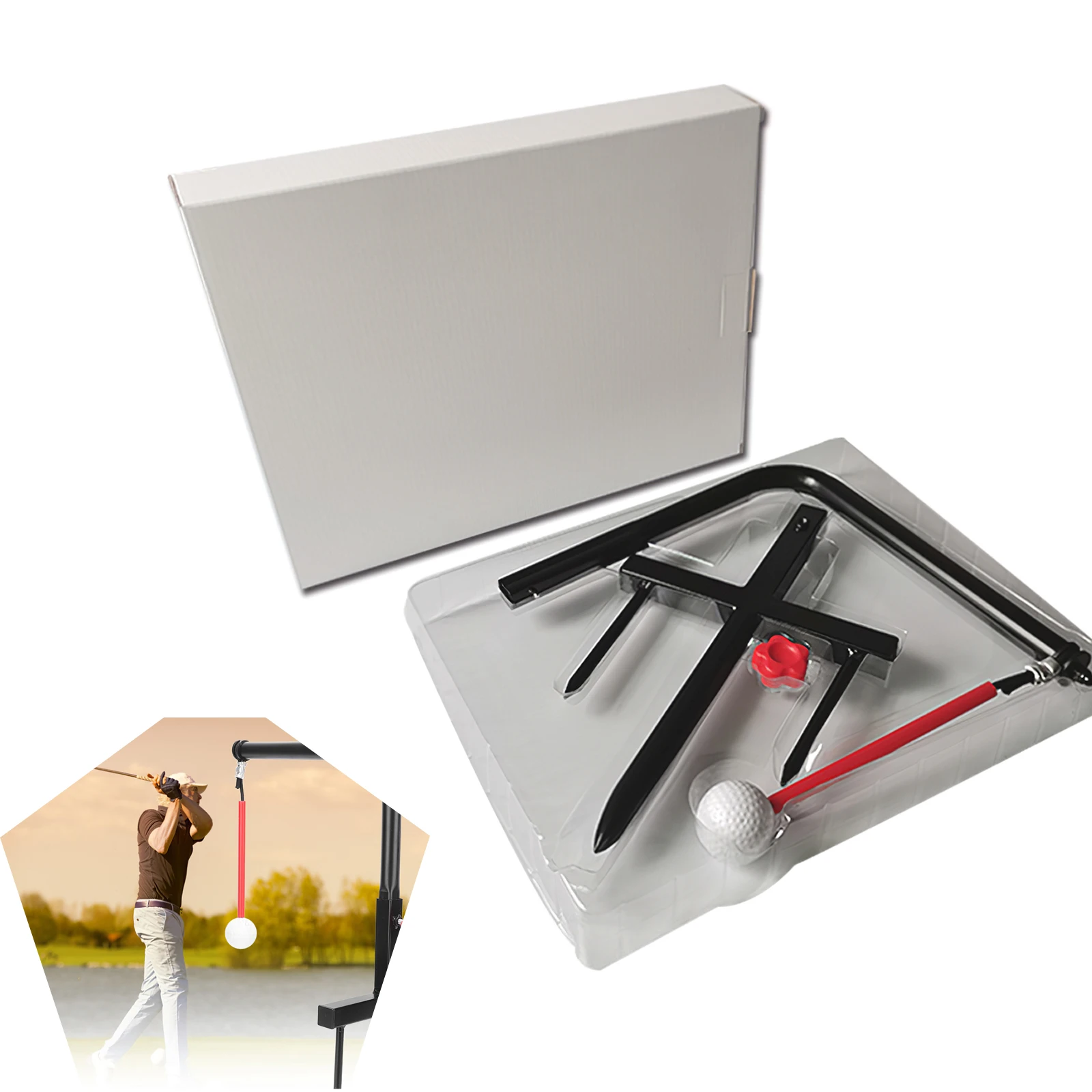 

Golf Swing Trainer With Golf Ball Practice Guide Swing Training Aid Training Assistant Tool For Garden Lawn Patio Performance