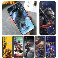 rocket racoon marvel cute for samsung galaxy s21 ultra plus note 20 10 9 8 s10 s9 s8 s7 s6 edge plus soft black phone case