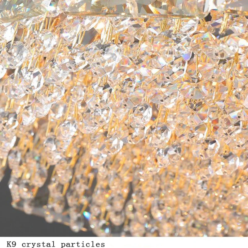 

Luxury Crystal Chandelier Living Room Dining Room Large Illuminated Home Decoration Modern & Gold Chain Crystal Chandelier