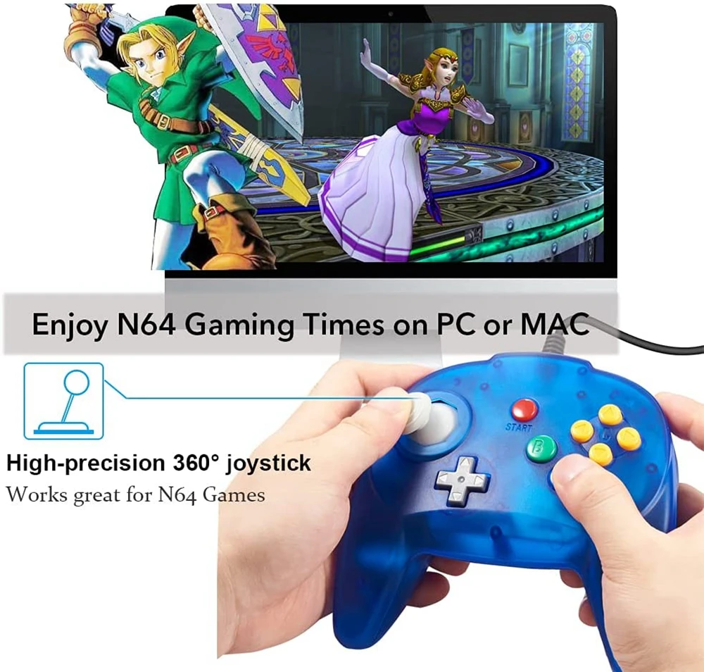 [USB версия] 2 шт классический мини N64 геймпад проводной ПК игровой коврик джойстик