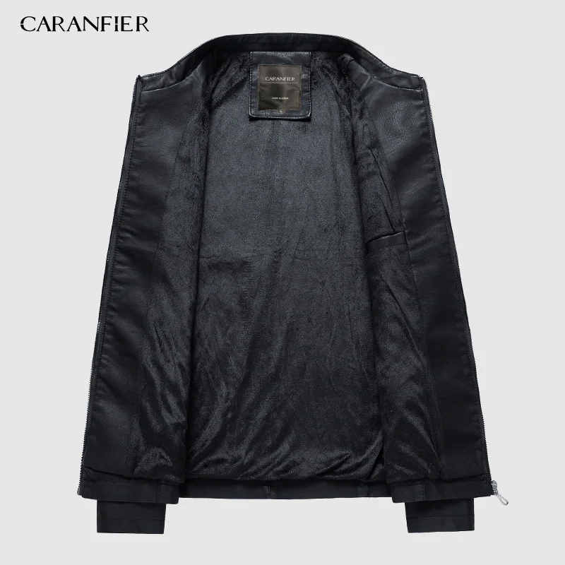 CARANFIER 2019 Новая модная Осенняя мужская кожаная куртка женская 3XL Черная коричневая