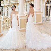 exquisite a line sweetheart white ivory appliques floor length long wedding dress short sleeve chapel train bridal gown