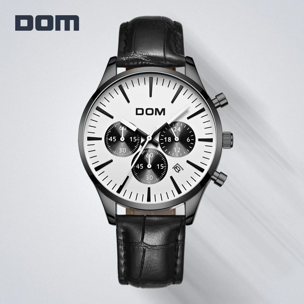 DOM мужские часы от топ бренда креативные Водонепроницаемый кварцевые в стиле