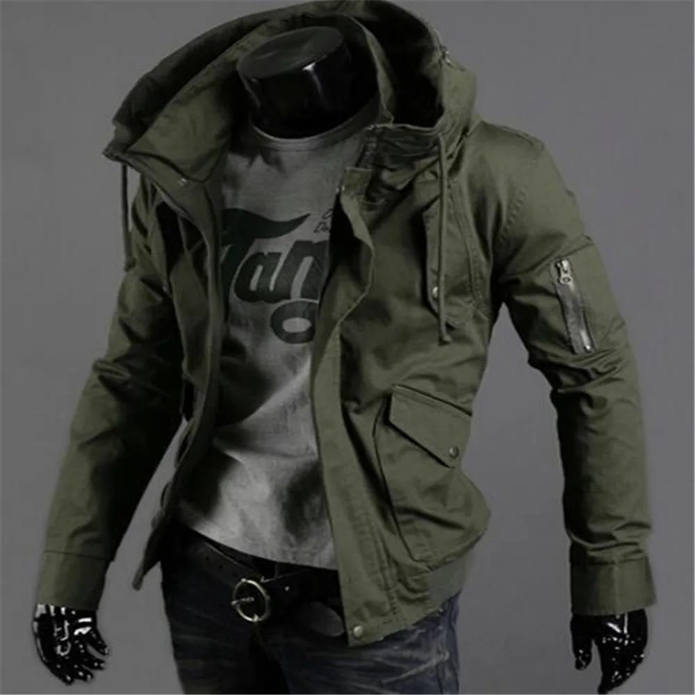 

Spring Autumn New Male Youth Military Uniform Jacket Coat Slim Cotton Top Trend Casual Men Clothing Outerwear