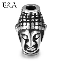 stainless steel beads buddha head charms hole 2mm for jewelry making supplies bracelet spacer metal bead buddhism accessories