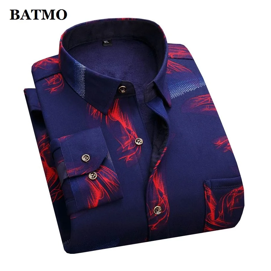 805 BATMO Новое поступление зимние высококачественные толстые повседневные рубашки в клетку мужские теплые рубашки с принтом Большие размеры CS15 - Цвет: 805