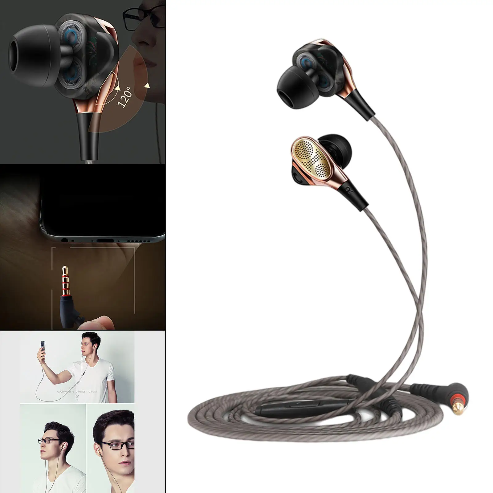 

Earphones In-Ear HD Stereo Earloop Neckband Lightweight Mini Headsets for Laptop