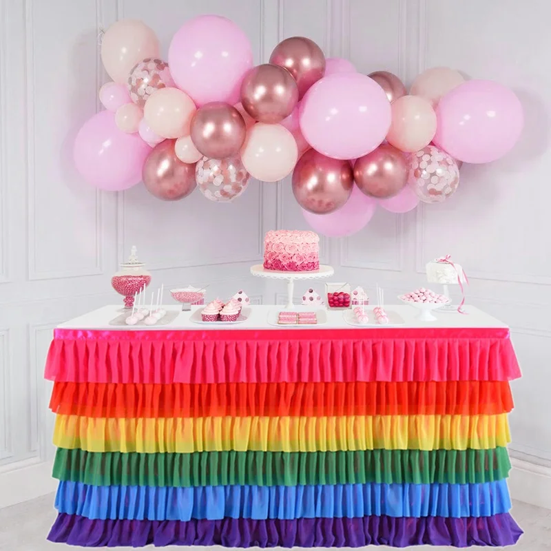 5 Слои Тюль Юбка для стола пачка s Baby Shower День рождения банкетов и свадеб отель