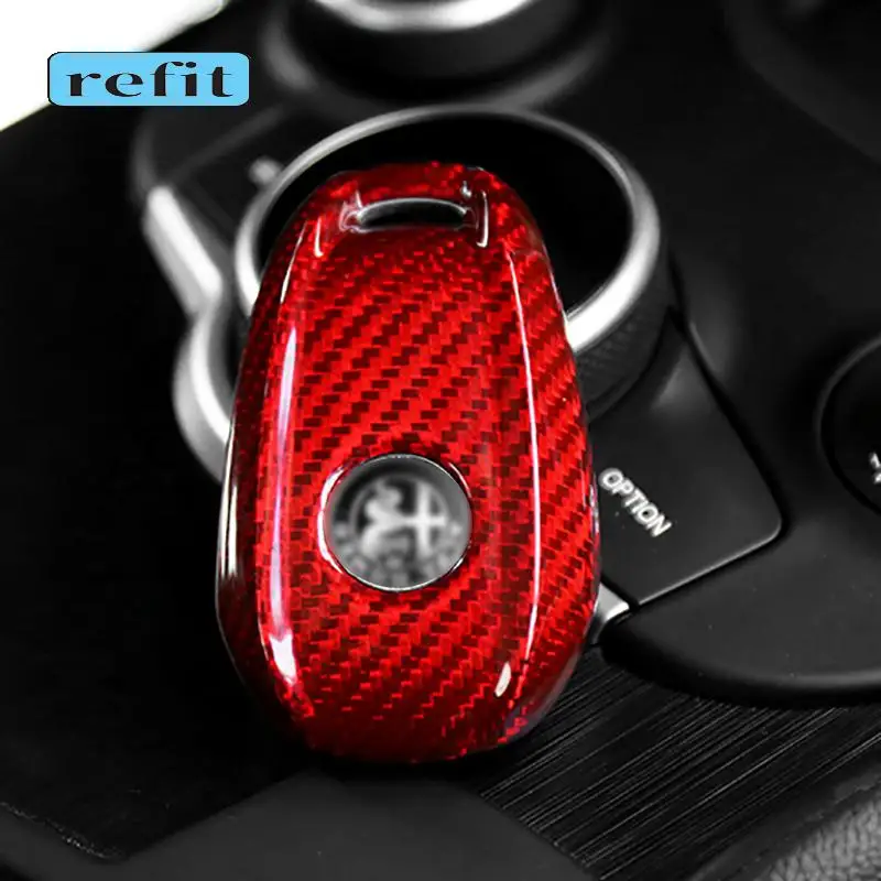 

Carbon fiber key case key protection decorative shell For Alfa Romeo Giulia Stelvio Car key case