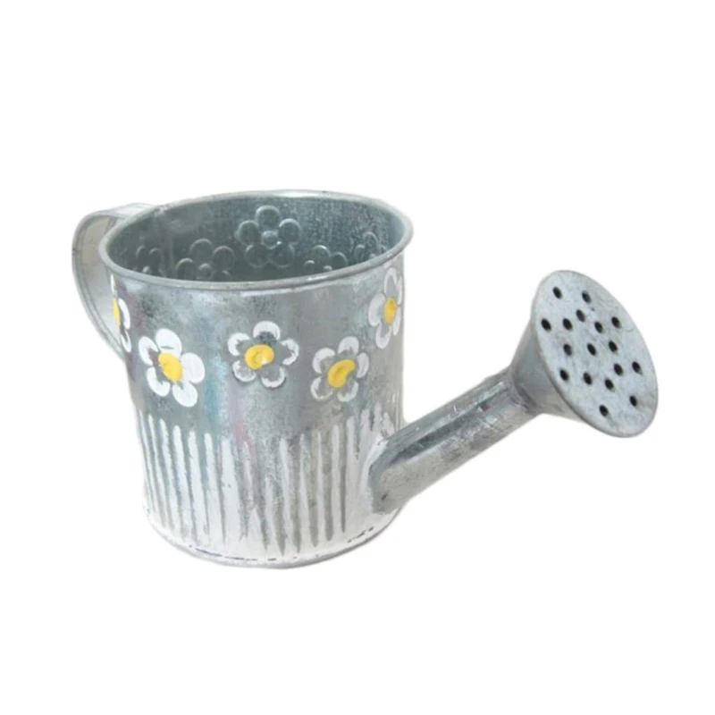 

Vintage Metal Iron Barrel Retro Flower Pot Bucket Home Decoration Watering Can Garden Plant Pot Gardening Potted Flowerpot