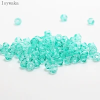 isywaka light lake blue 100pcs 4mm bicone austria crystal beads charm glass beads loose spacer bead for diy jewelry making