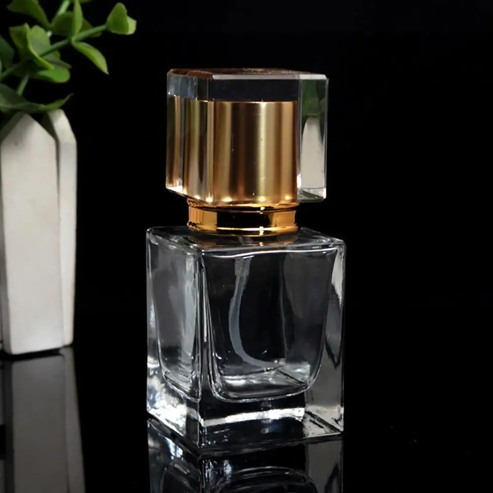 30 мл портативный квадратный прозрачный многоразовый стеклянный флакон для