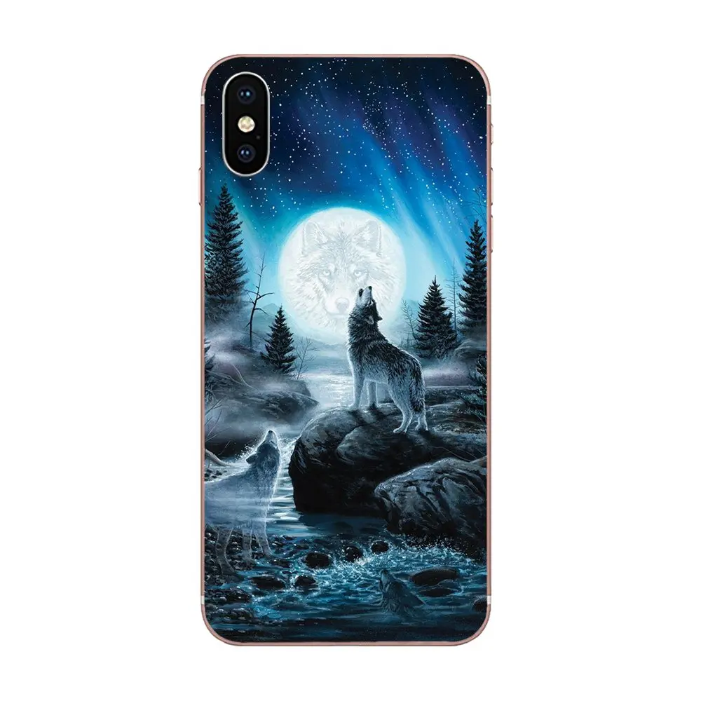 С волком воющим на Луну мягкие чехлы чехол КРЫШКА ДЛЯ sony Xperia Z (Сони Иксперия З) Z1 Z2