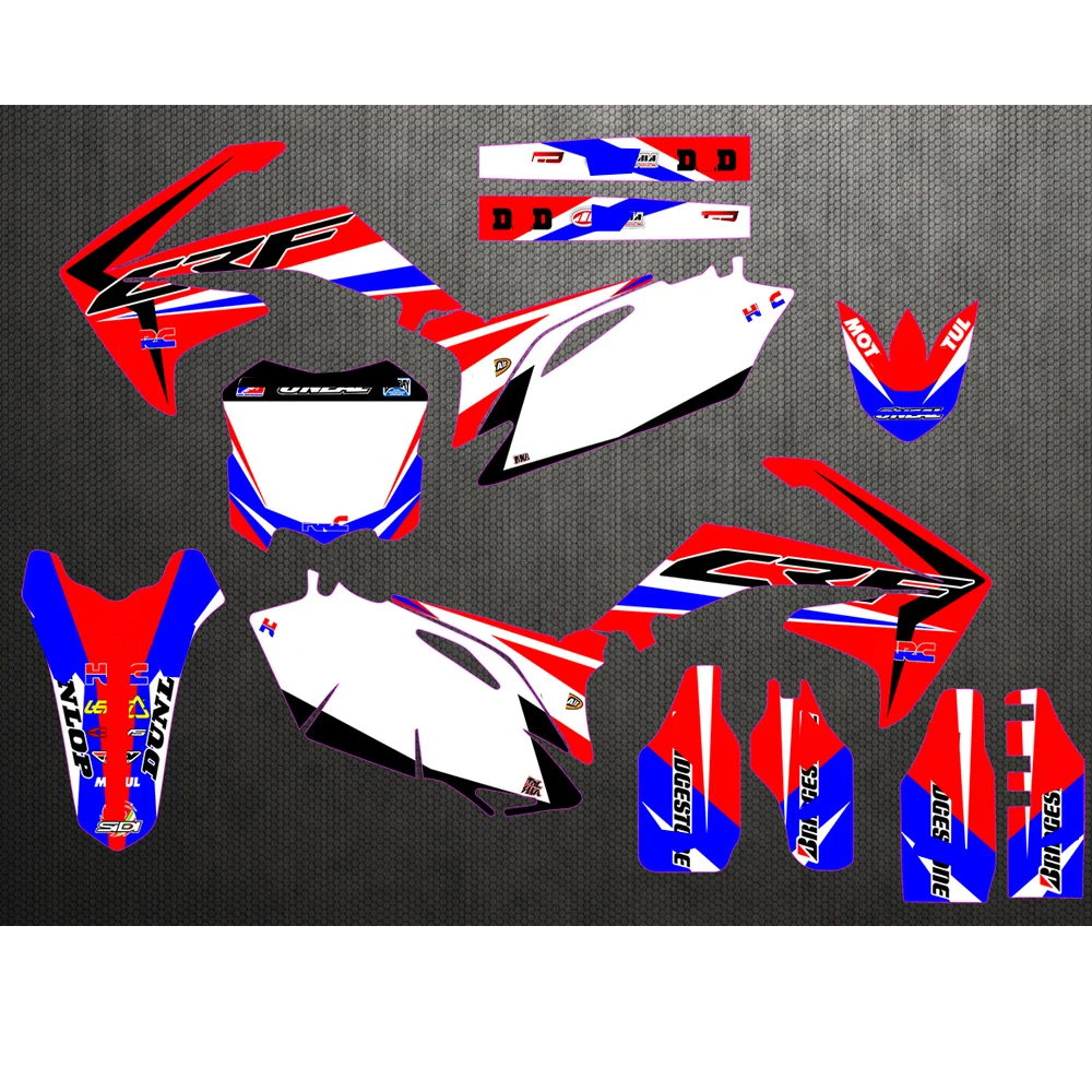 Мотоцикл новая команда Графика фон наклейка Стикеры комплект для Honda CRF250 CRF250R CRF450 CRF450R CRF 250 450 2010 2011 2012