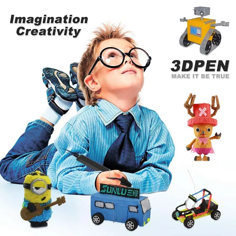 3d ручки SUNLU для детей магический карандаш с поддержкой 1 75 мм PCL/PLA филамента