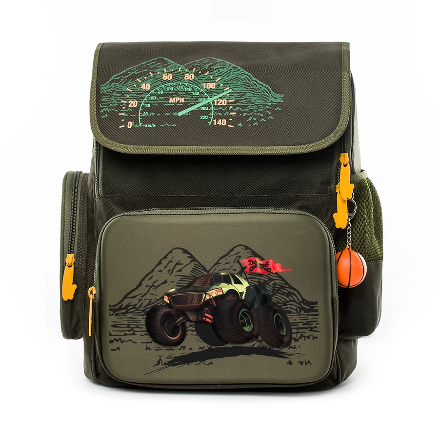 Ортопедический школьный ранец для мальчиков 2-015, Детский рюкзак из ЭВА с 3D рисунком машинок для 1-3 классов, 2021