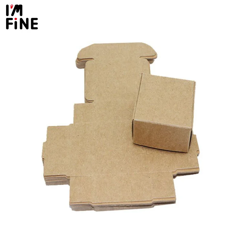 10 шт./лот маленькая коробка из крафт-бумаги коричневая для мыла ручной работы