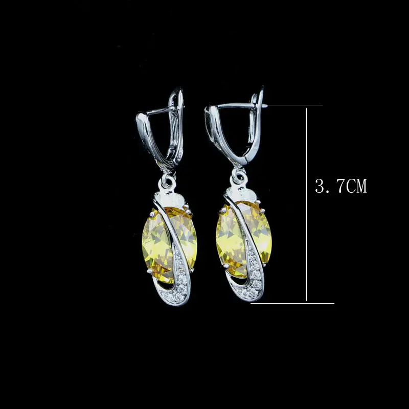 Элегантные модные серебряные серьги 925 пробы золотые и желтые кубические